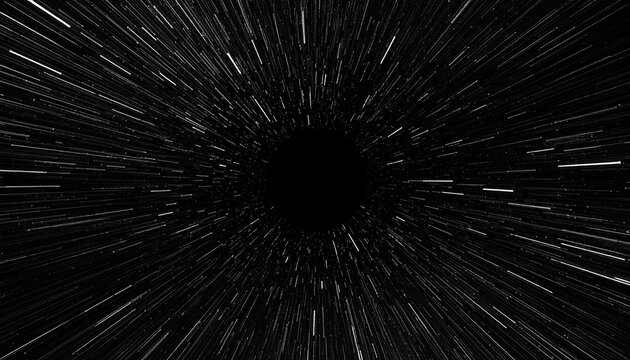 Black hole vortex of light streaks speeding away from a dark center