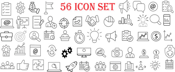 Social media marketing modern line icons set in illastrator.eps