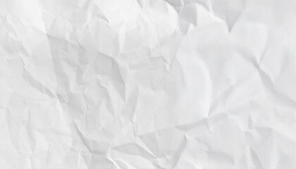Crumpled white paper texture background wrinkled surface blank light soft shadow abstract clean empty copy space