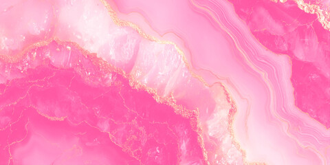 Abstract Rose Quartz Marble Background, Luxury Onyx Texture with Golden Veins using for decoration item.