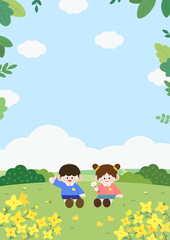 Spring Background Children 01