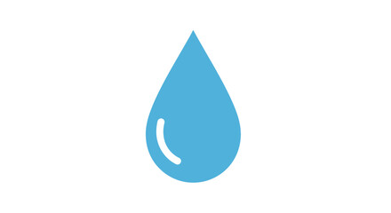 A clean blue liquid water drop vector illustration featuring a fresh transparent droplet symbol for pure nature and clear rain dew icon design