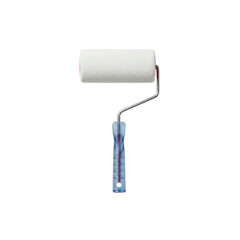 Fototapeta premium White paint roller with blue handle isolated on transparent background