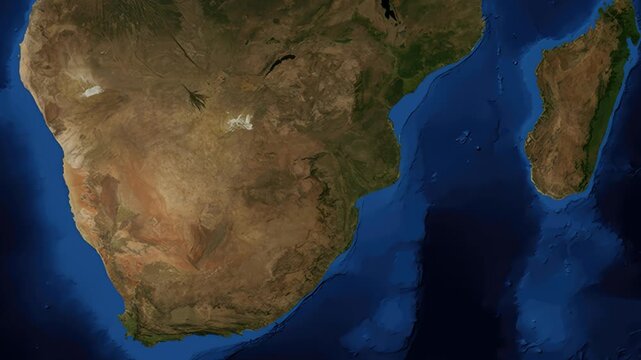 Satellite Zoom Animation From World Map To Maputo Mozambique Location