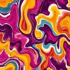 Wavy psychedelic pattern with bold swirling lines