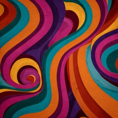 Wavy psychedelic pattern with bold swirling lines