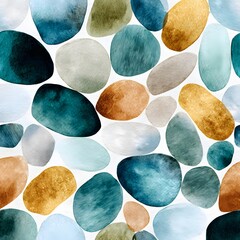 Hand-painted watercolor pattern with organic shapes and soft edges