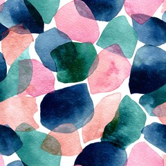 Hand-painted watercolor pattern with organic shapes and soft edges