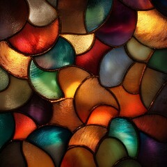 Mosaic glass pattern with light reflections