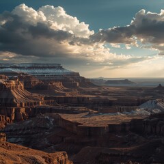 A breathtaking view of the grand canyon under a dramatic sky