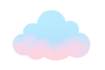 Fototapeta premium Pastel gradient cloud icon on transparent background