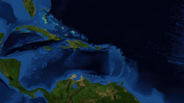 Satellite Map Zoom Animation Into Port-au-Prince Haiti With Location Pin