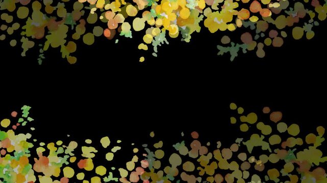 水彩画で描いたミモザの背景動画。春のミモザの水彩フレーム背景。A background video of mimosa painted in watercolor. A watercolor frame background of spring mimosa.