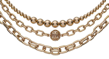 Gold Chains and Beaded Necklace