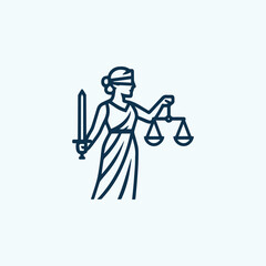 Obraz premium Themis Justice Goddess Logo