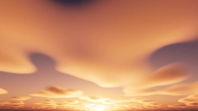 Dawn-gradient sky with soft, floating cloud shapes in calm digital radiance