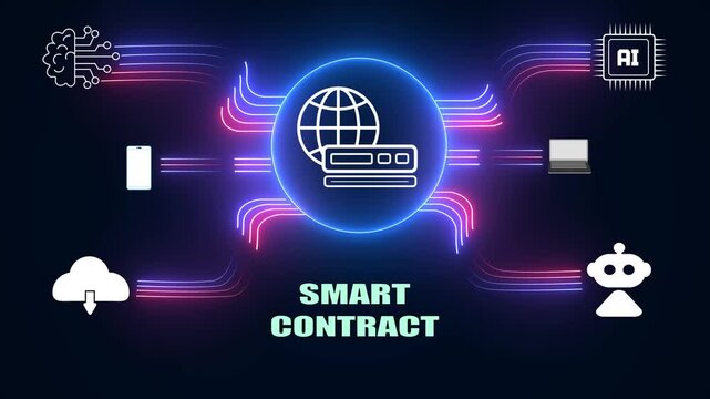 Blockchain smart contract technology for secure digital transactions and professional fintech marketing