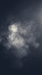 Obraz premium Vertical divine light through a dark fog. The rays beam light on the smoke floor. Spotlight on isolated background. Stock illustration.