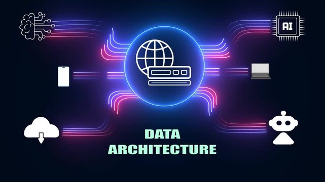 Digital data architecture for enterprise software integration and professional database design projects