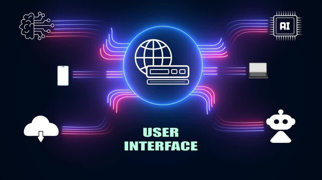 High tech UI/UX infrastructure for e-commerce marketing and futuristic technology summit backgrounds