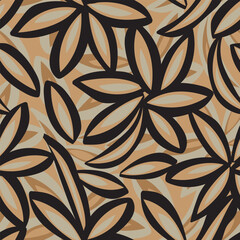 Fototapeta premium Neutral Colour Botanical Floral Seamless Pattern Design
