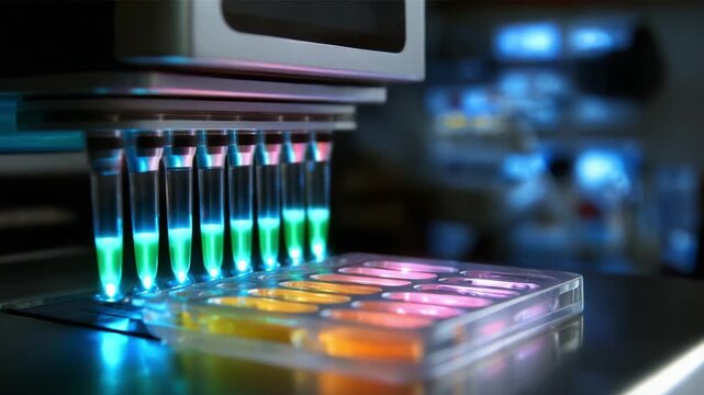 Exploration of Luminescent Solution Distributions in Laboratory Test Tubes through Advanced Scientific Equipment and Colorful Chemistry Innovations