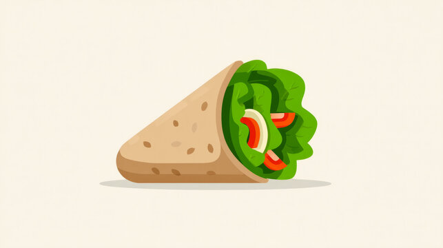 Flat minimal illustration of indian kathi roll concept for culinary design