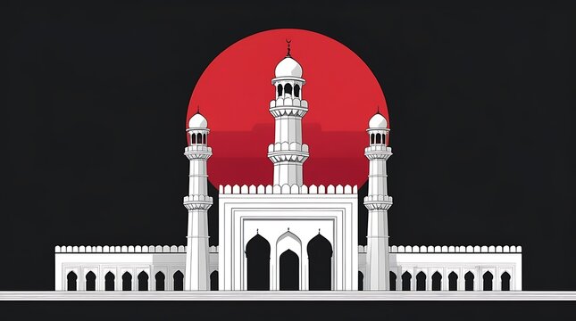 Majestic Mosque Silhouette with 