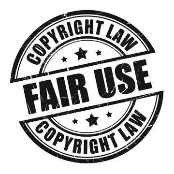 A circular stamp declaring fair use under copyright law regulations