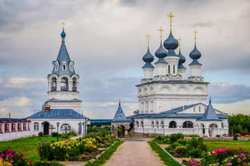 Grey domes of the Resurrection Monastery of Murom, Vladimir region of Russia © pdeminhiker