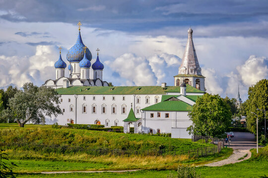 Suzdal Kremlin building on a cloudy summer day, Vladimir region of Russia
