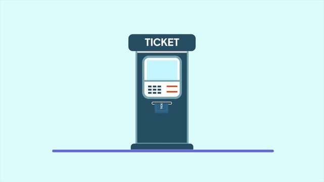 Animated video of goal big ticket machine with glass screen. Machine&nbsp;Ticket concept. Full length animation illustration. High quality&nbsp;4k&nbsp;footage