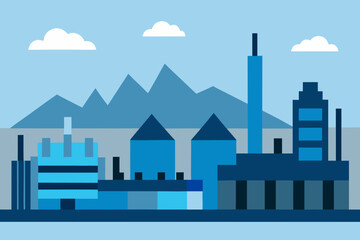 Obraz premium Valencia Industrial Skyline Minimal Vector