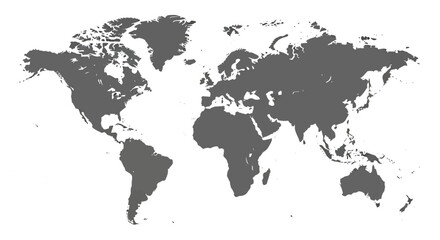 Fototapeta premium World Map Silhouette on White Background.