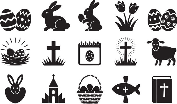 Easter icon set