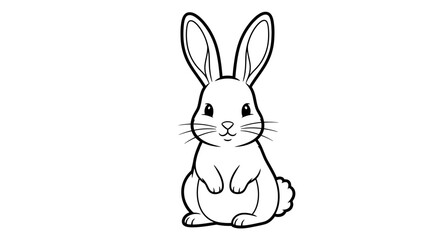 Obraz premium Simple Black and White Rabbit Illustration.