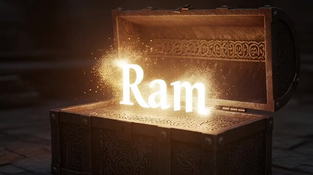 Lord Rama Text Coming out of Old Box