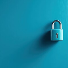 Naklejka premium Blue Lock and Keypad Padlock on Vibrant Blue Background