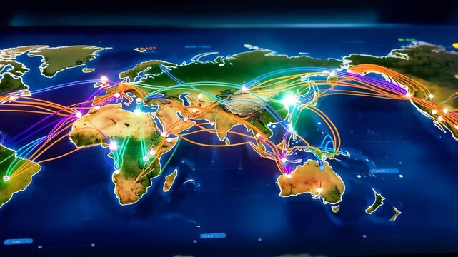 Exploring global connections on the interactive map of transportation routes and communication networks around the world