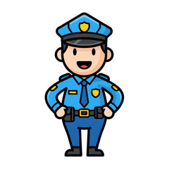 Cute Cartoon Police Officer Character