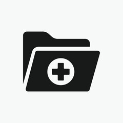 Fototapeta premium Medical Folder, Medical Data Folder, Health cross folder, medical veterinary record folder icon 