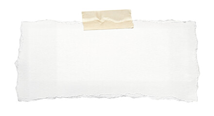Obraz premium Torn paper banner with beige sticky note, for mockup or advertising, isolated on transparent background, png