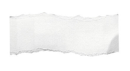 Fototapeta premium Torn paper strip, white ripped edge, for mockup or overlay effect, Isolated on transparent background, png