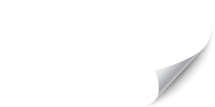 A curled page corner, revealing what lies beneath, ready to be revealed