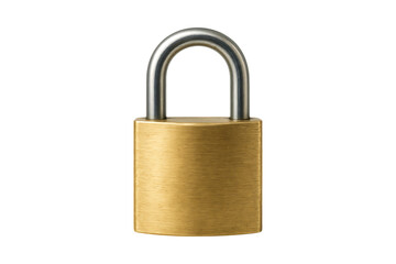 Naklejka premium Golden padlock isolated secure metal lock on transparent background