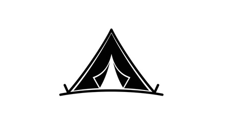 Fototapeta premium Black Simple Tent Icon Graphic Illustration.
