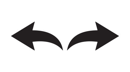 Opposing Arrows in Simple Flat Design with Black Color on White Background for UI Elements