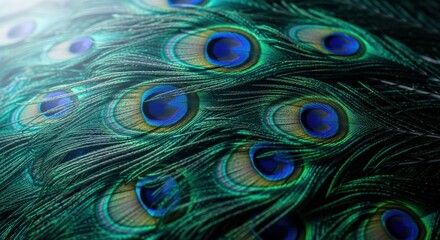 Obraz premium Peacock Feathers Macro Detailed Pattern