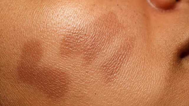 Detailed Close Up of Melasma Pigmentation on Face &ndash; Medical Skincare Condition Visualization
