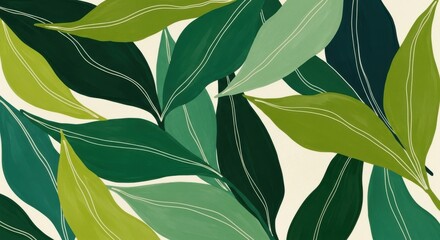 Obraz premium Green Leaves Abstract Background